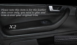 BLACK STITCH 2X FRONT DOOR HANDLE ARMREST COVERS FITS AUDI A4 B7 2004-2008
