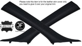 BLACK STITCH 2X A PILLAR LEATHER COVERS FITS BMW 6 SERIES E64 CONVERTIBLE 04-11