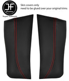 RED STITCH 2X REAR C PILLAR CARBON VINYL COVERS FOR TOYOTA GT86 SUBARU BRZ