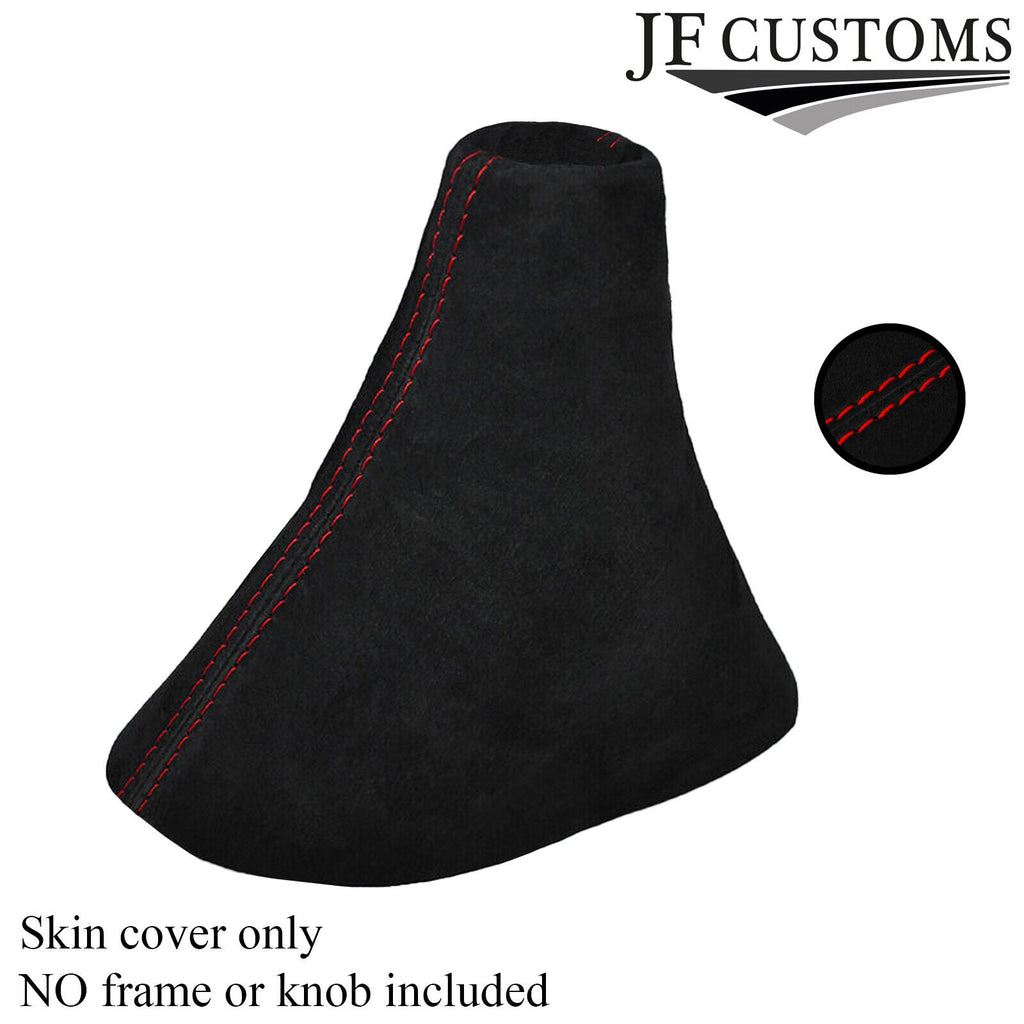 RED STITCHING PU SUEDE GEAR GAITER FITS FORD FIESTA MK6 MK7 2001-2008 CUSTOM NEW