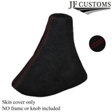 RED STITCHING PU SUEDE GEAR GAITER FITS FORD FIESTA MK6 MK7 2001-2008 CUSTOM NEW