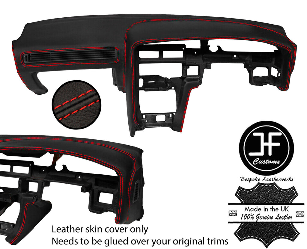 RED STITCH DASH DASHBOARD REAL LEATHER COVER FOR TOYOTA SUPRA MK3 86-93 JF1
