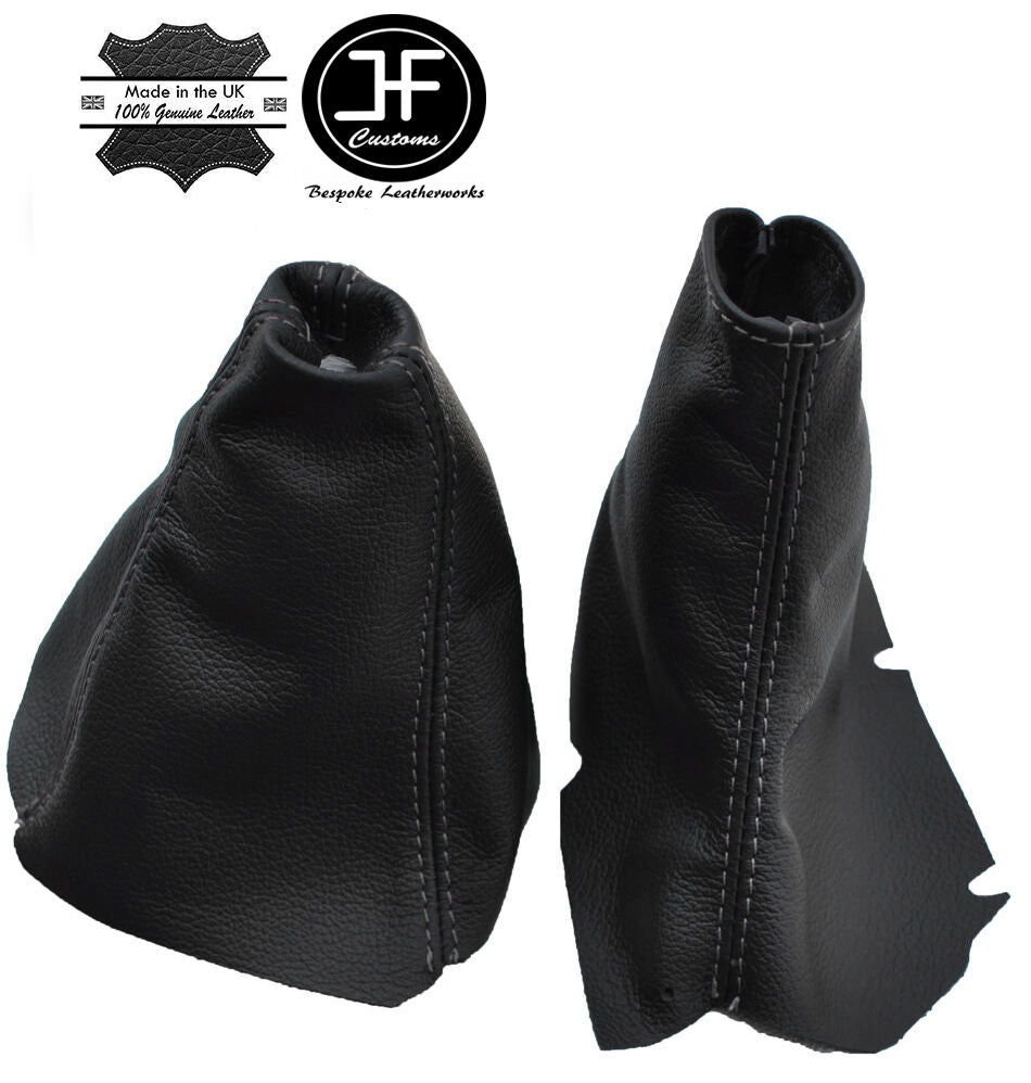 GREY STITCHING FITS VOLVO S60 2000-2007 GEAR HANDBRAKE LEATHER BOOT SET