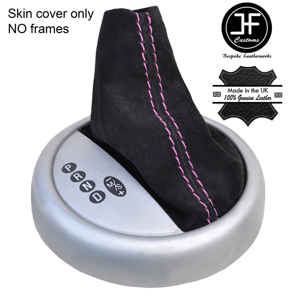 PINK STITCH REAL SUEDE AUTO AUTOMATIC GEAR GAITER FOR BMW MINI R50 R52 01-06