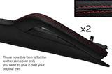 RED STITCH 2X CONSOLE GRAB HANDLE LEATHER COVERS FITS PORSCHE CAYENNE 02-10