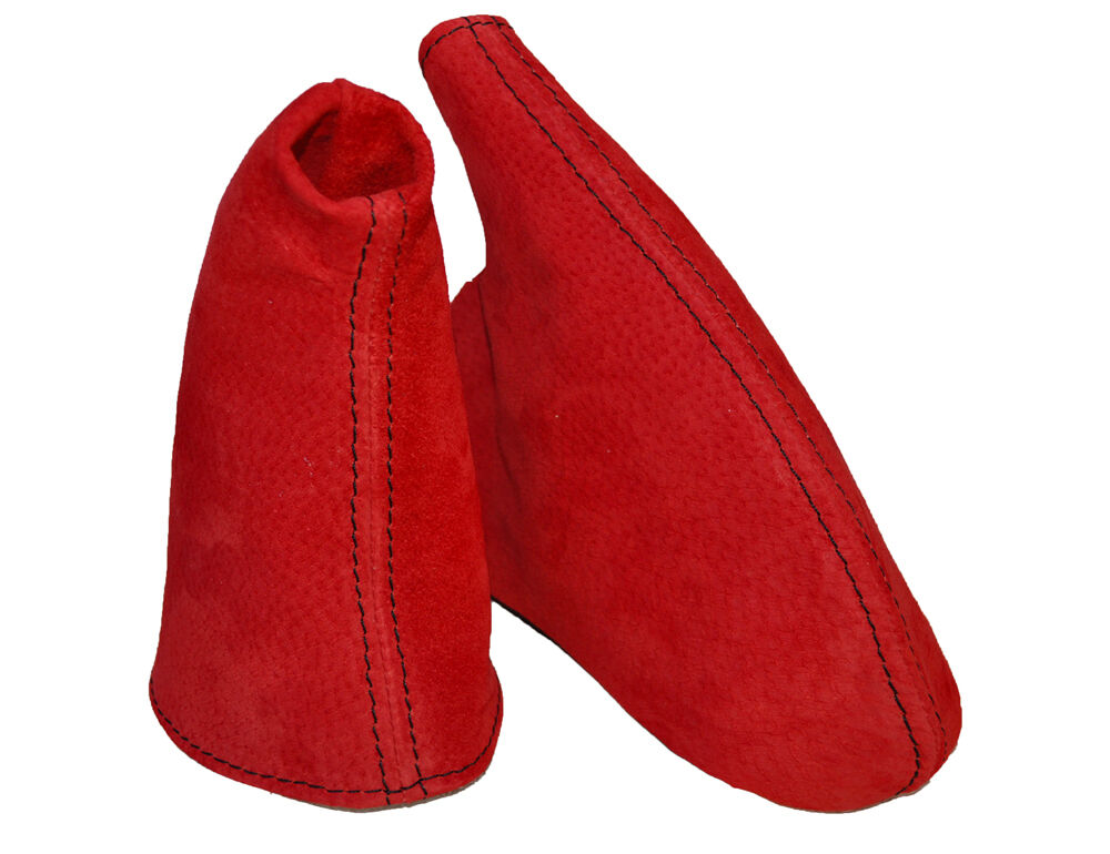 BLACK STITCH FITS HONDA CIVIC TYPE R 2001-2005 GEAR+HANDBRAKE RED SUEDE