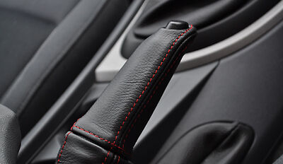 red stitching FITS BMW E87 E81 E82 1 SERIES HANDBRAKE HANDLE LEATHER COVER ONLY