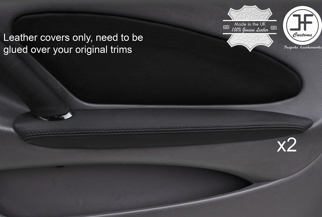 BLACK STITCH 2X FRONT DOOR ARMREST LEATHER COVERS FITS TOYOTA CELICA MK7 99-05