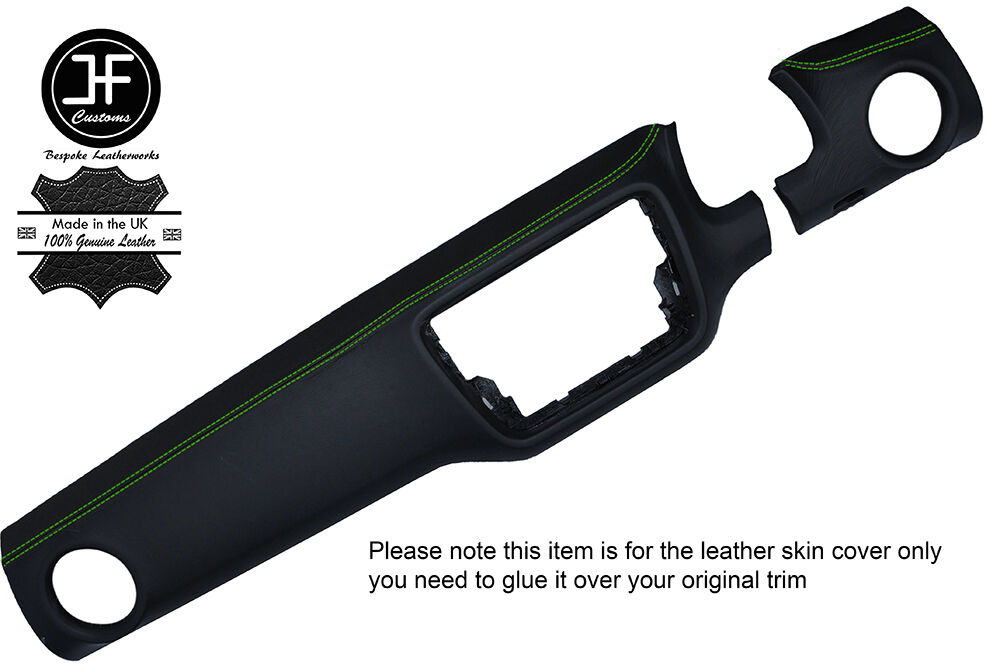 GREEN STITCH TWO PIECE DASH KIT LEATHER COVERS FITS VW UP SEAT MII SKODA CITIGO