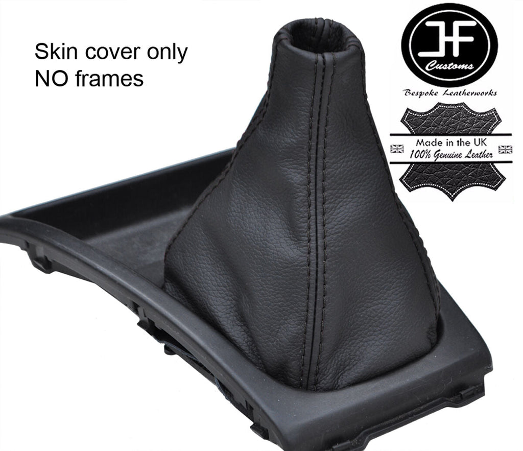 BLACK STITCH TOP GRAIN LEATHER GEAR GAITER FOR SUBARU IMPREZA WRX STI 1992-1998