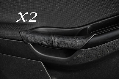 BLACK STITCH FITS FORD FOCUS MK3 2011+ 2X FRONT DOOR HANDLE LEATHER COVERS