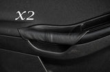 BLACK STITCH FITS FORD FOCUS MK3 2011+ 2X FRONT DOOR HANDLE LEATHER COVERS