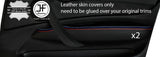 TRI STITCH 2X FRONT DOOR ARMREST TRIM LEATHER COVERS FOR BMW 1 E87 2004-2012
