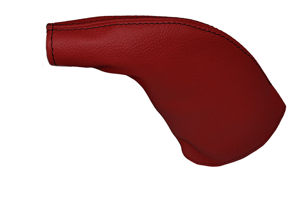 DARK RED LEATHER FITS MAZDA MX5 MK1 1990-2005 HANDBRAKE GAITER BLACK STITCHING