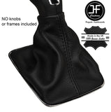BLACK STITCHING MANUAL LEATHER GEAR GAITER FITS SEAT IBIZA FR 2013-2016