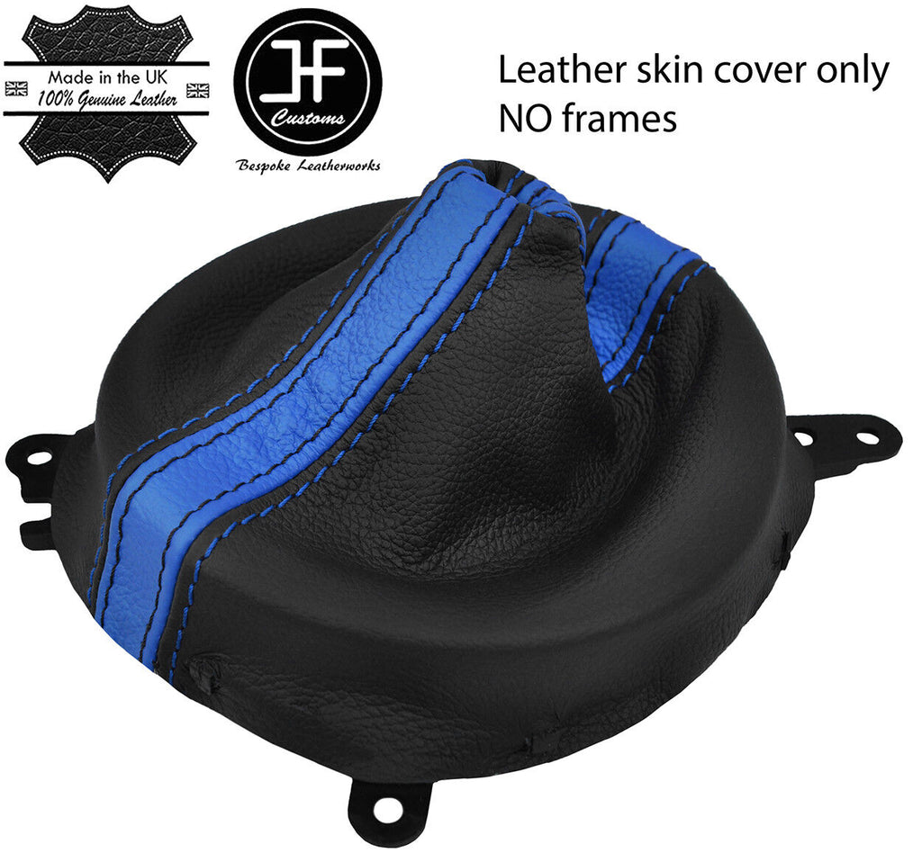 BLACK& BLUESTRIPE REAL LEATHER MANUAL GEAR GAITER FITS MAZDA MX5 MK3 05-15