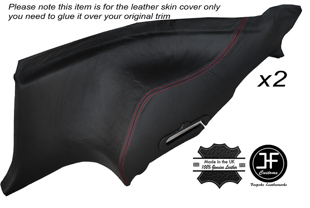 RED STITCH 2X REAR LOWER DOOR CARDS SKIN COVERS FITS NISSAN 300ZX Z32 90-96