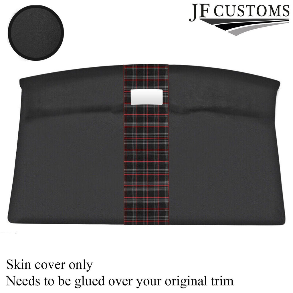 RED STITCH TARTAN FRONT HEADLINER D GREY SUEDE COVER FOR VW T4 TRANSPORTER