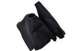 FITS HONDA CRX DEL SOL  1992-1997 GEAR HANDBRAKE GAITER DOUBLE BLUE  STITCH