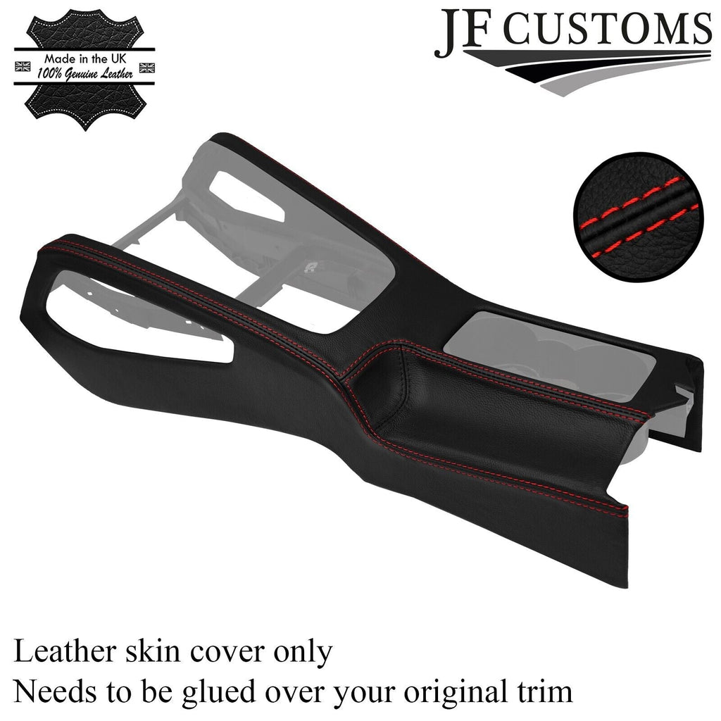 RED STITCH FRONT CENTRE CONSOLE LEATHER COVER FITS VW  SCIROCCO MK3 MADE IN UK