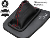 RED STITCH CARBON FIBER VINYL AUTO AUTOMATIC GEAR GAITER FOR BMW E46 1999-05