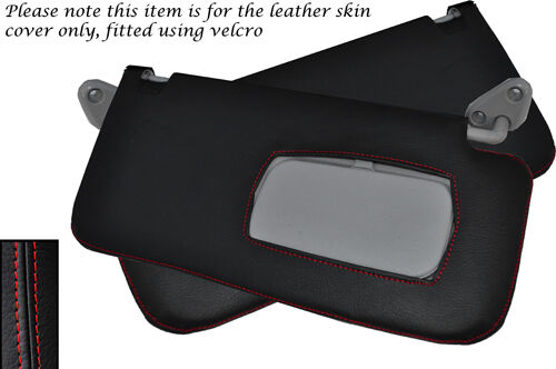 RED STITCH FITS SUBARU FORESTER 1997-2002 2X SUN VISORS LEATHER COVERS ONLY