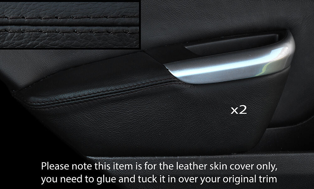 BLACK STICH 2X REAR DOOR ARMREST COVER FITS VAUXHALL OPEL ASTRA J MK6 09-15 5DR
