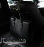 YELLOW STITCH EMBOSSED LEATHER HEADREST HOOK HANGER FOR BMW E90 E91 E92 E93 JF1