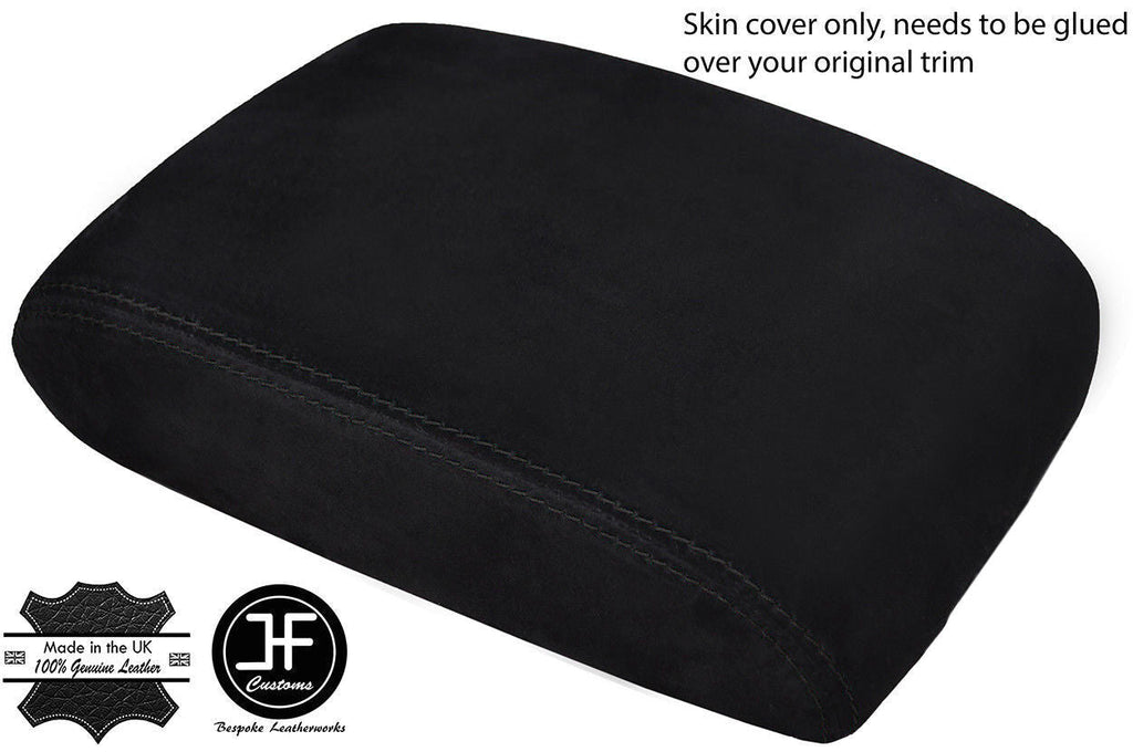 BLACK STITCH REAL SUEDE ARMREST LID COVER FITS TOYOTA SUPRA MK4 93-02 CUSTOM NEW