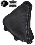 WHITE STITCHING FITS AUDI A3 S3 2001-2012 GEAR STICK GAITER REAL BLACK LEATHER