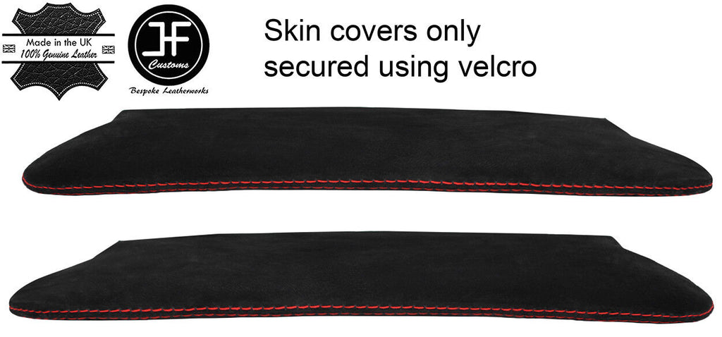RED STITCH 2X SUN VISORS REAL SUEDE COVERS FITS DODGE VIPER 03-10 STYLE 2