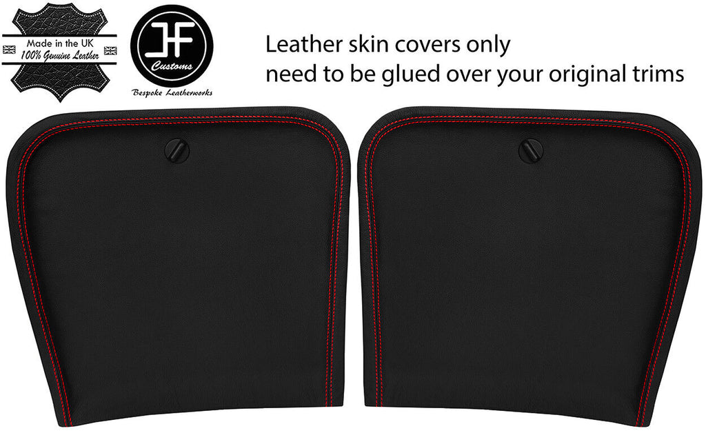 RED STITCH 2X TARGA T BAR SUN SHADES LEATHER COVERS FOR TOYOTA MR2 MK2 89-00