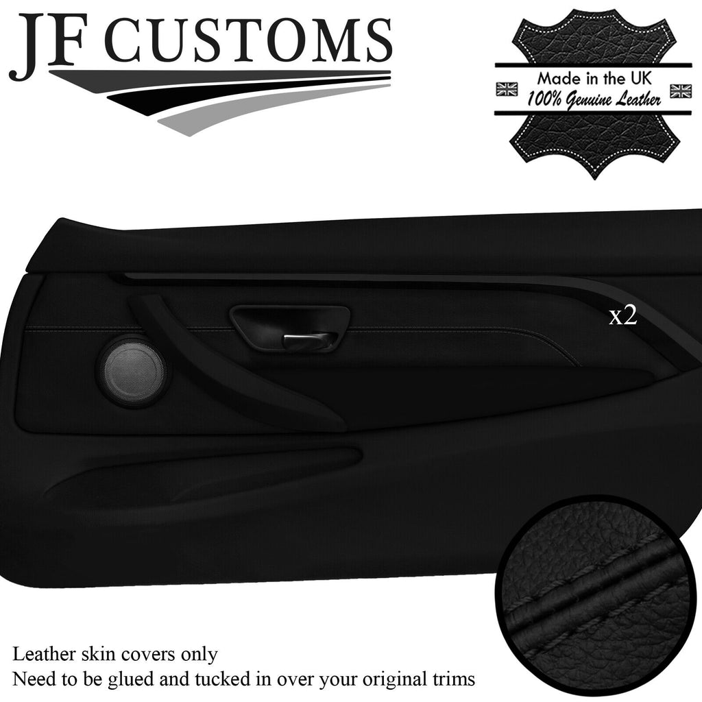 BLACK STITCH LEATHER FRONT DOOR TRIM COVERS FOR BMW 4 SERIES F32 F33 F82 F83