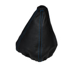 BLUE STITCH FITS FIAT GRANDE PUNTO EVO 2005-2012  REAL LEATHER GEAR GAITER