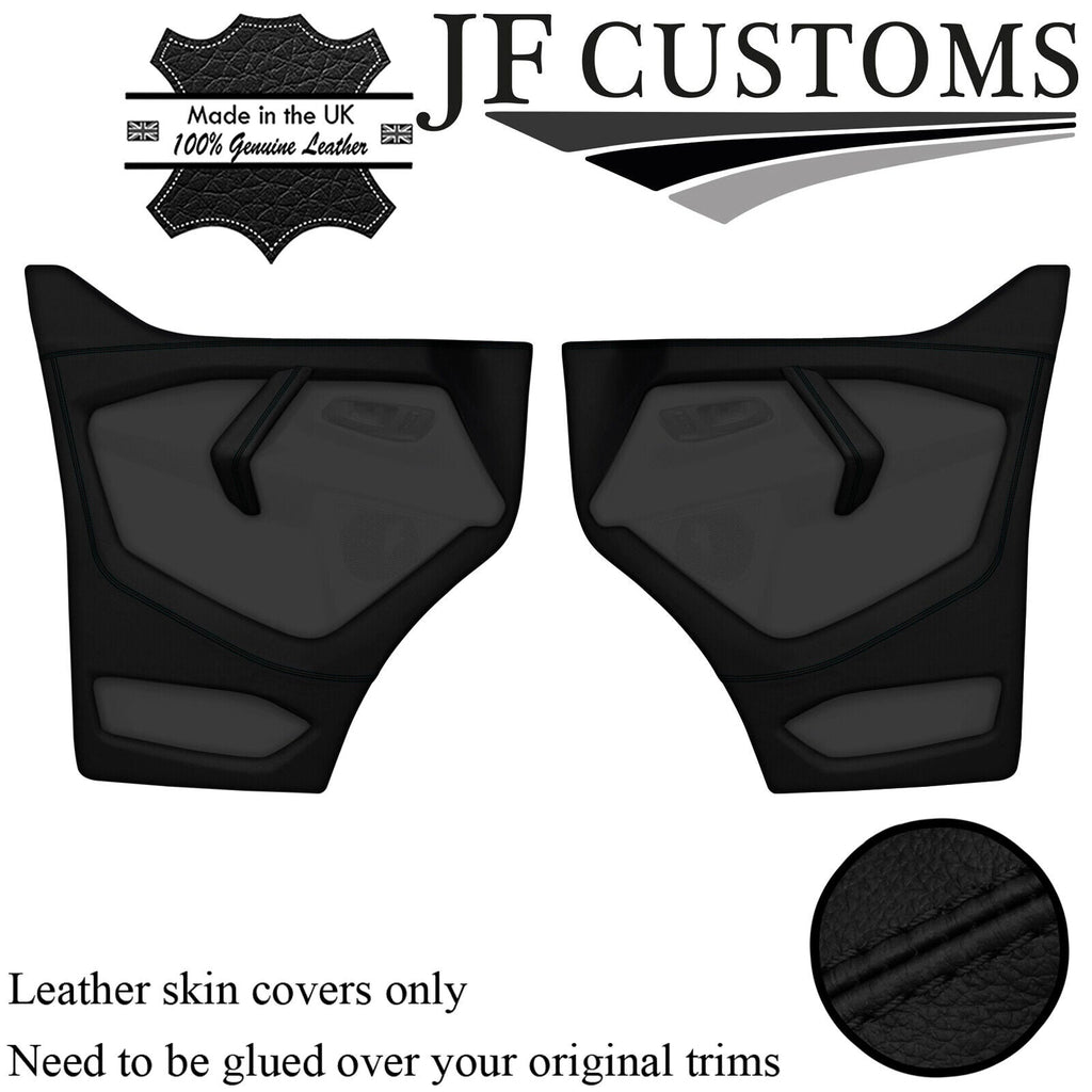 BLACK STITCH LEATHER 2X FRONT DOOR COVERS FOR FORD TRANSIT CUSTOM MK8 13-18