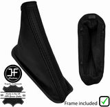 BLACK STITCH LEATHER HANDBRAKE GAITER+PLASTIC FRAME FOR FIAT MULTIPLA 1999-2011