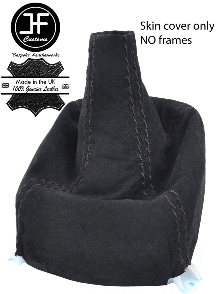 BLACK STITCHING REAL SUEDE MANUAL GEAR GAITER FITS MITSUBISHI COLT 1995-2003