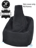 BLACK STITCHING REAL SUEDE MANUAL GEAR GAITER FITS MITSUBISHI COLT 1995-2003