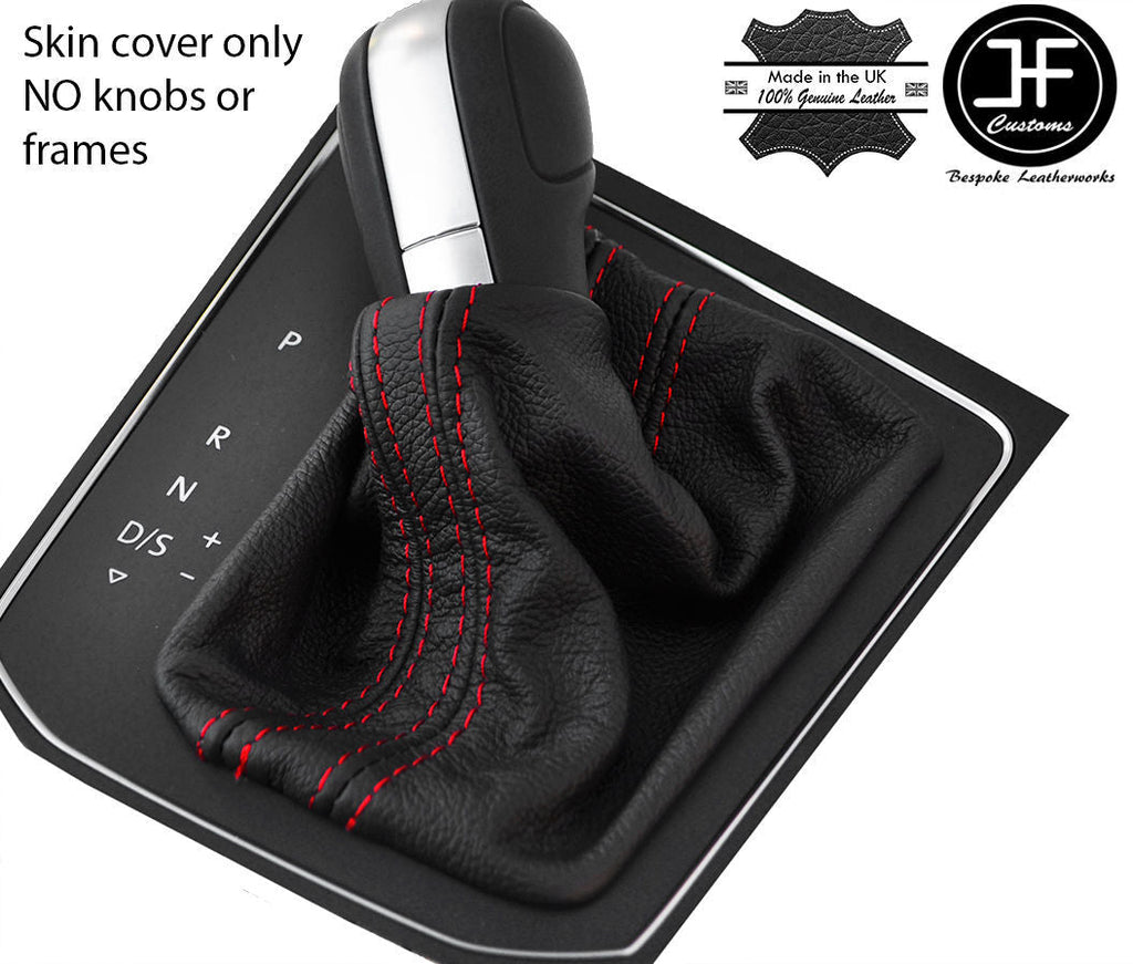 RED STITCH REAL LEATHER DSG AUTO AUTOMATIC GEAR GAITER FITS VW TIGUAN 16-18