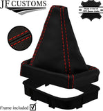 RED STITCH REAL LEATHER MANUAL GEAR GAITER+PLASTIC FRAME FOR BMW X2 F39 17-20