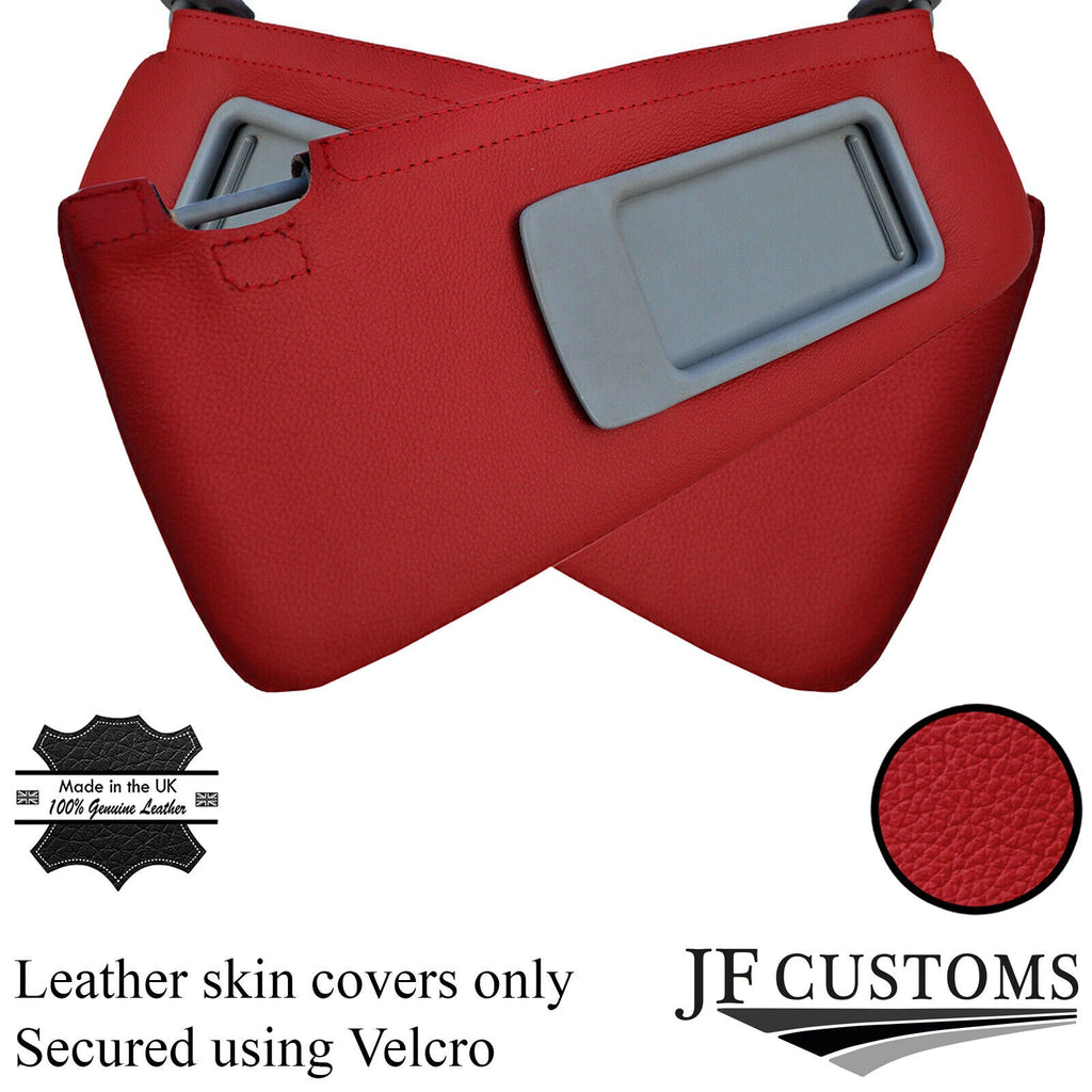 DARK RED REAL LEATHER 2X SUN VISOR COVERS FOR BMW 3 SERIES E91 E92 2005-2013