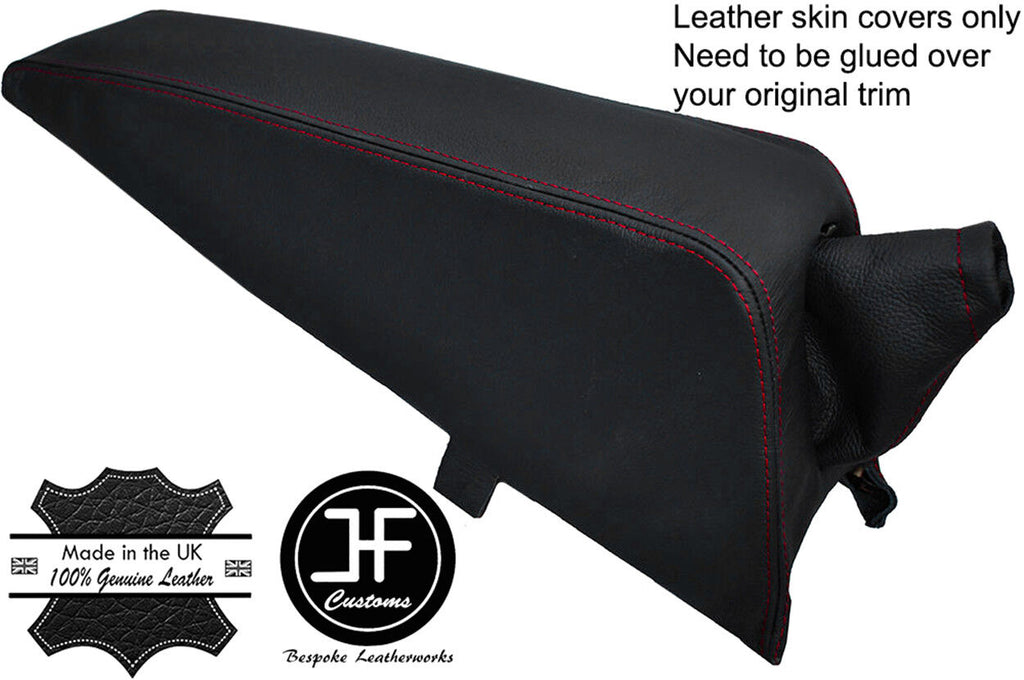 RED STITCH CONSOLE PAD & HANDBRAKE LEATHER COVERS FITS TRIUMPH SPITFIRE MK4
