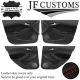 RED STITCH ITALIAN LEATHER 4X DOOR TRIMS COVERS FOR FORD FOCUS MK3 11-14 5DR JF1