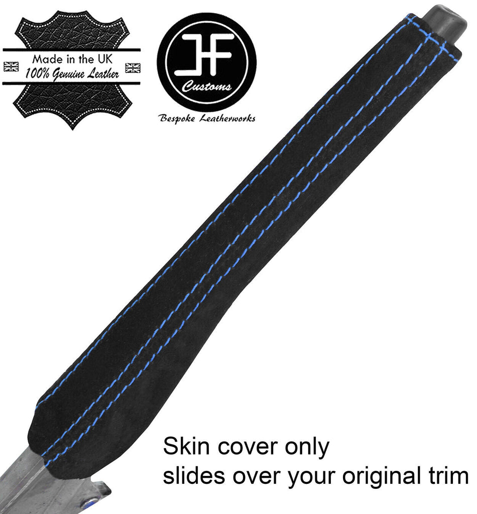 BLUE STITCH SUEDE HANDBRAKE HANDLE FITS FORD TRANSIT CUSTOM 2013-2016 CUSTOM NEW