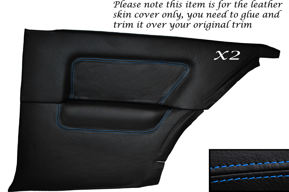 BLUE STITCH 2X REAR QUARTER PANEL SKIN COVERS FITS BMW 3 SERIES E30 COUPE 3DR