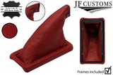 D RED LEATHER HANDBRAKE+SURROUND COVERS+PLASTIC FRAMES FOR FORD CAPRI MK3 78-87