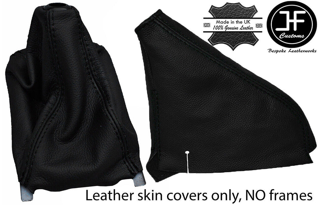 BLACK STITCH LEATHER GEAR HANDBRAKE GAITER SET FOR HONDA CRX DEL SOL 1992-1997