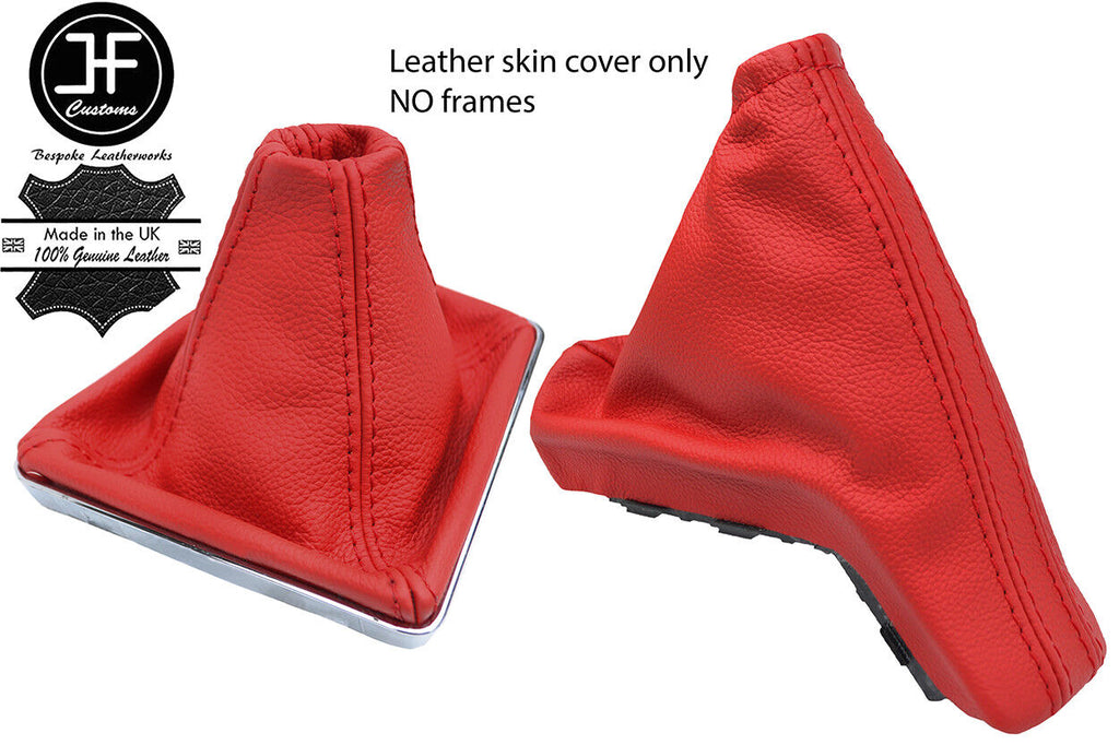 RED TOP GRAIN REAL LEATHER GAITER SET FOR VAUXHALL OPEL ASTRA MK5 H 2004-2009