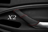 RED STITCH FITS FORD C MAX 2008-2010 2X REAR LEATHER DOOR HANDLE COVERS ONLY