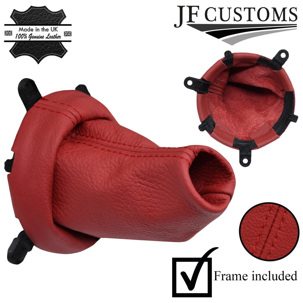 D RED STITCH LEATHER GEAR GAITER+PLASTIC FRAME FOR HONDA CIVIC EP3 TYPE R 01-05